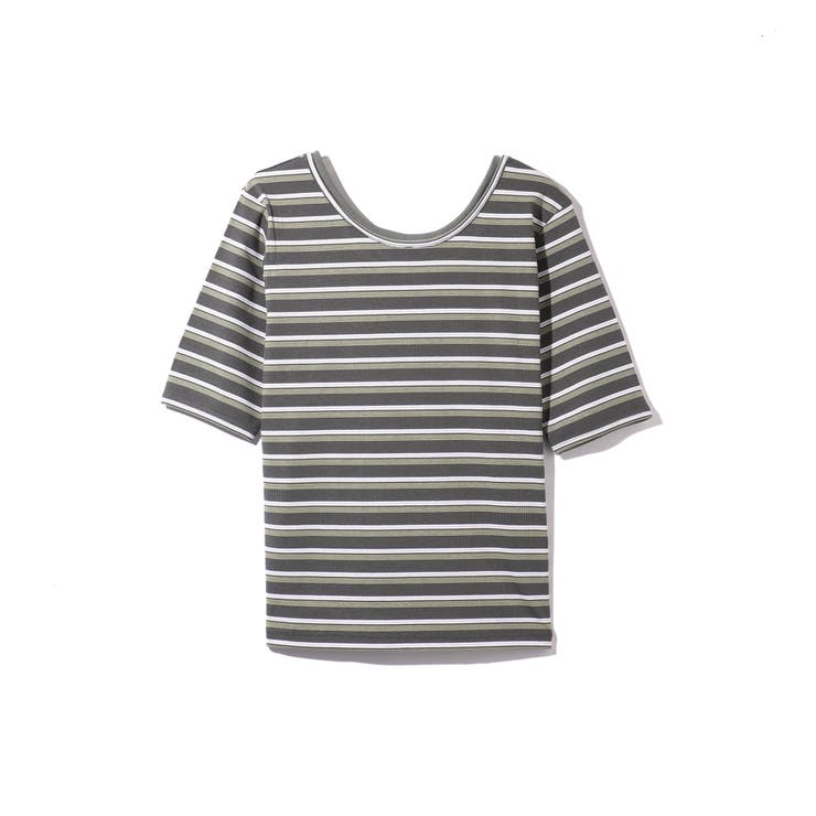 ランダムリブボーダーハーフスリーブカットソー≪手洗い可能≫ | ketty | 詳細画像16 