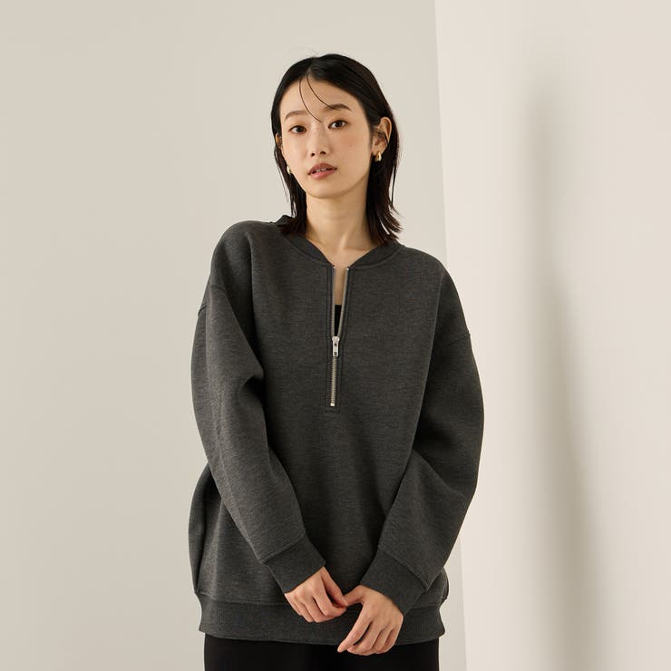 ソフトダンボールハーフZIPプルオーバー≪手洗い可能≫ | ketty | 詳細画像4 