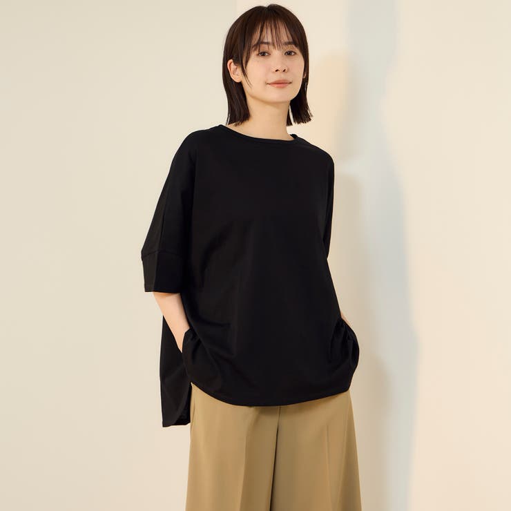 ブラック | 【機能するミニマル服】ポンチョTシャツ | ketty