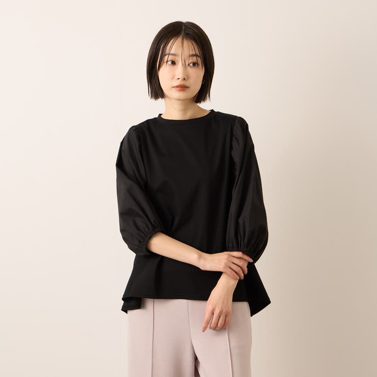 ブラック | 【機能するミニマル服】切替プルオーバー | ketty