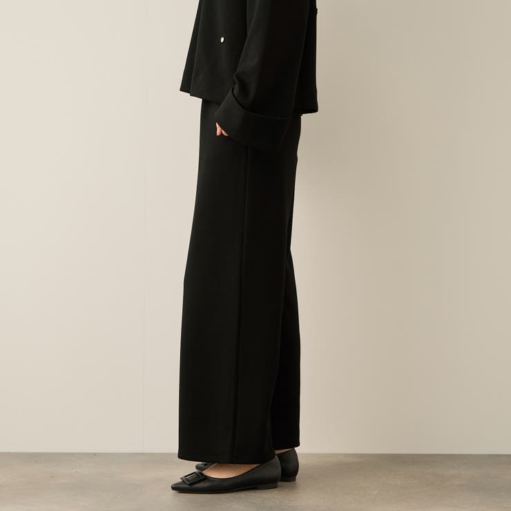 ブラック | フリースバックダンボールワイドパンツ≪手洗い可能≫ | ketty