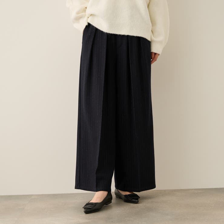 ダークネイビー | ウールライクストレッチ2タックパンツ≪手洗い可能≫ | ketty