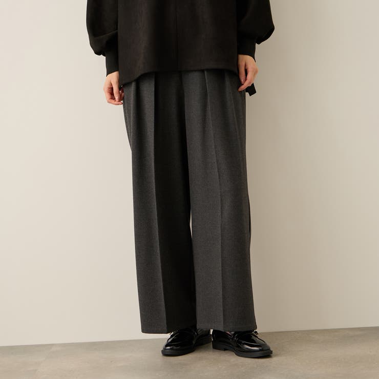 ダークグレー | ウールライクストレッチ2タックパンツ≪手洗い可能≫ | ketty
