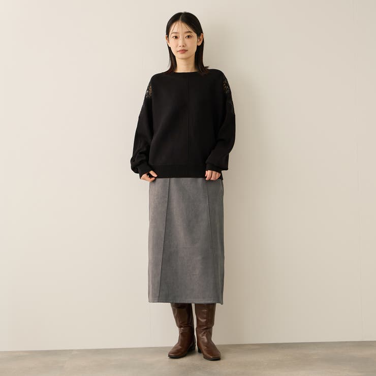 スウェードタッチダンボールナロースカート≪手洗い可能≫ | ketty | 詳細画像8 
