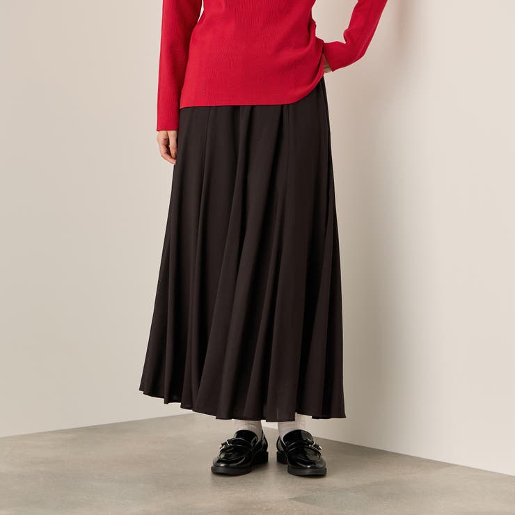 ブラック | フローイングサーキュラースカート | ketty