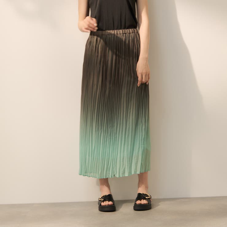グリーン | シフォングラデーションプリーツスカート | ketty