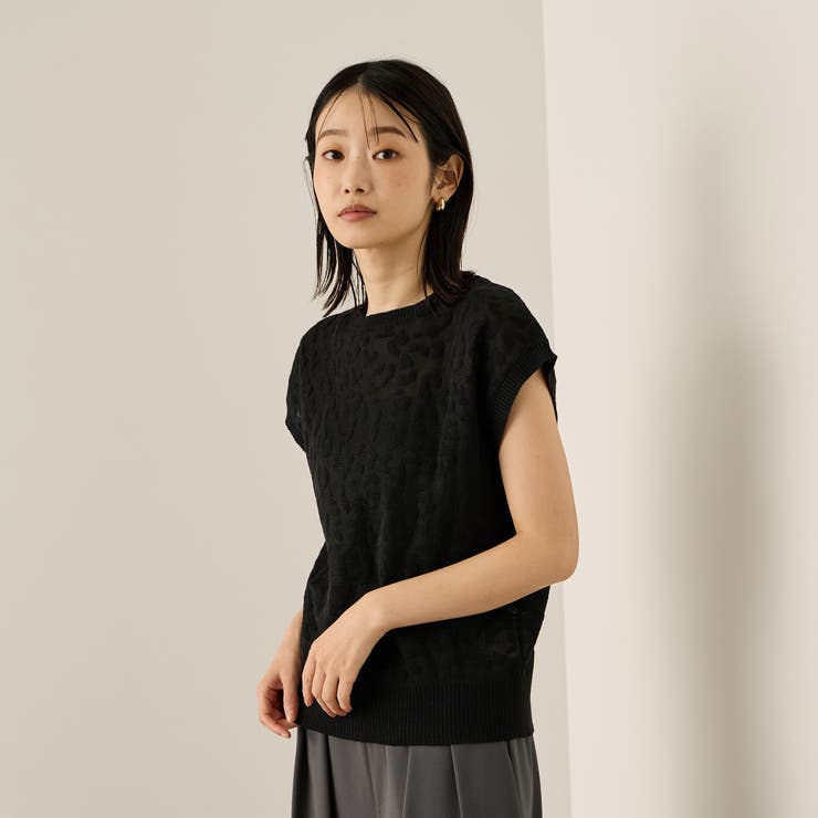 ブラック | レオパードジャガードニット≪手洗い可能≫ | ketty