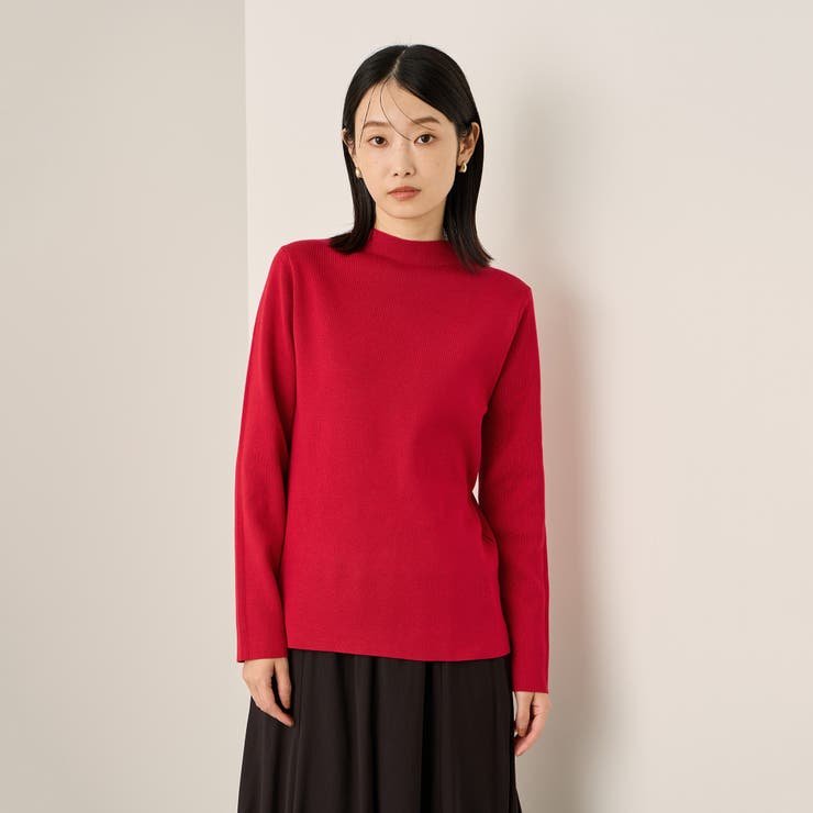 レッド | ハイネック総針ニットプルオーバー≪洗濯機で洗える≫ | ketty
