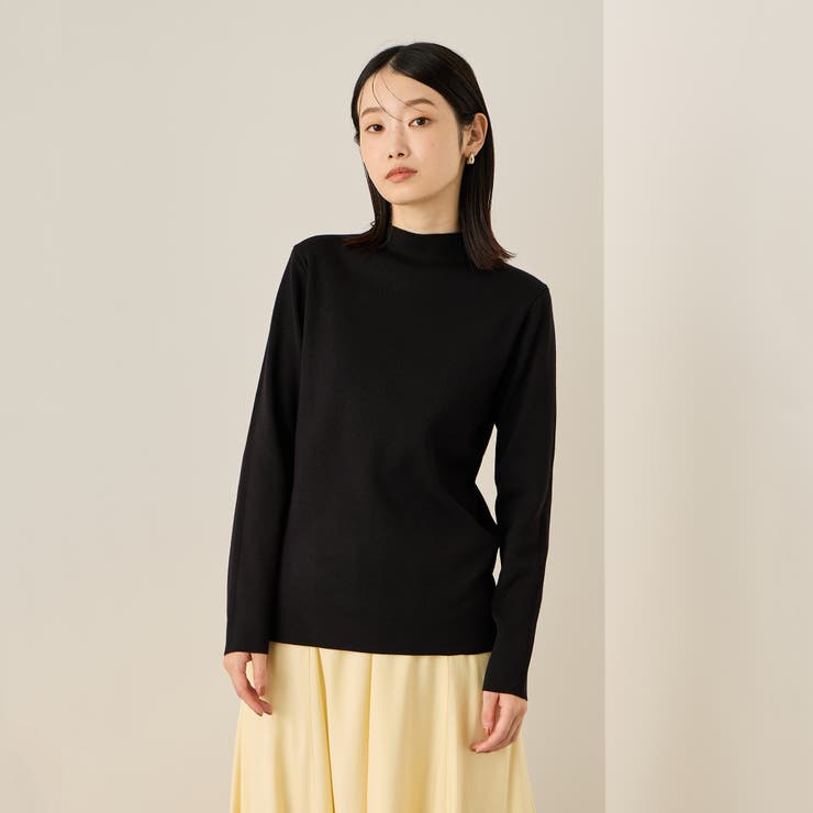 ブラック | ハイネック総針ニットプルオーバー≪洗濯機で洗える≫ | ketty