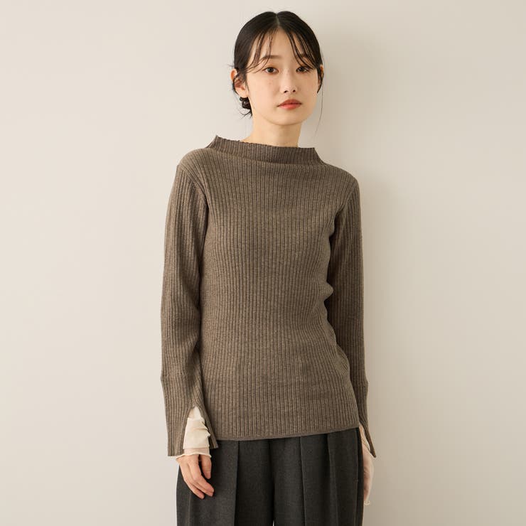 ブラウン | シアーカフレイヤードフウニットプルオーバー≪手洗い可能≫ | ketty