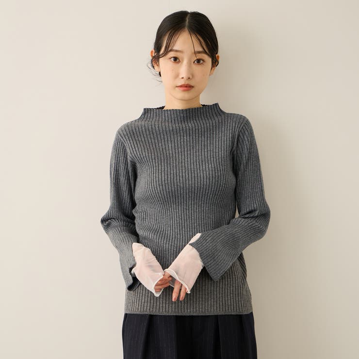 ダークグレー | シアーカフレイヤードフウニットプルオーバー≪手洗い可能≫ | ketty