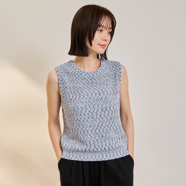 ブルー系その他 | ミックスコイルクロップドニットベスト | ketty