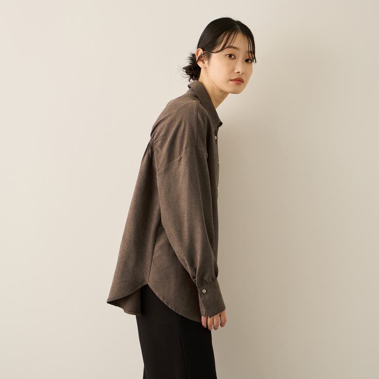 サテンピーチバックギャザーブラウス≪手洗い可能≫ | ketty | 詳細画像3 