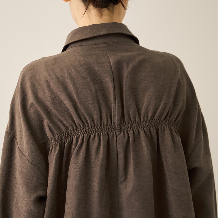 サテンピーチバックギャザーブラウス≪手洗い可能≫ | ketty | 詳細画像5 