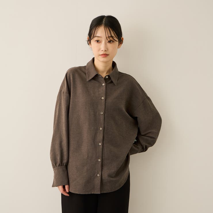 ブラウン | サテンピーチバックギャザーブラウス≪手洗い可能≫ | ketty