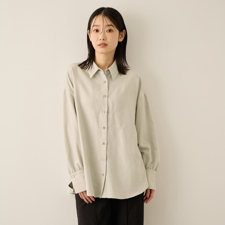 ライトグレー | サテンピーチバックギャザーブラウス≪手洗い可能≫ | ketty