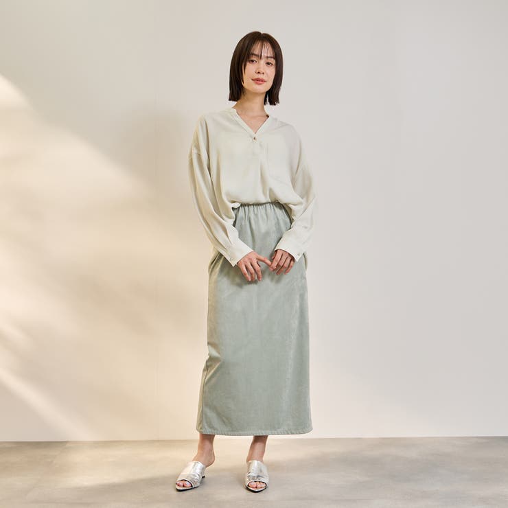ダブルバックサテンキーネックブラウス≪手洗い可能≫ | ketty | 詳細画像6 