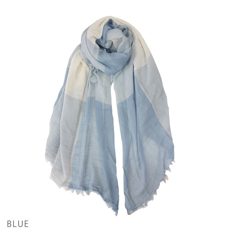 ブルー | ストールレディーススカーフ春夏メンズ綿100％コットンブロックチェックキーズke… | KEYS