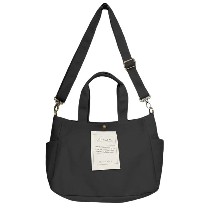 BLACK | バッグ ショルダーバッグ メッセージラベル キャンバスバッグ | KEYS 
