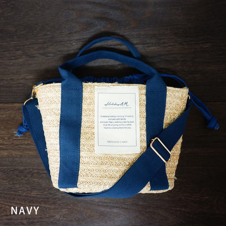 NAVY | バッグ かごバッグ ショルダーバッグ トートバッグ 2WAY 巾着 カゴバッグ | KEYS 