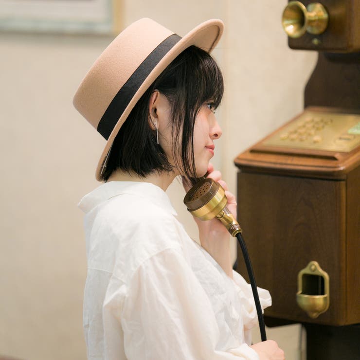帽子レディースカンカン帽ハット秋冬フェルトカンカンおしゃれ