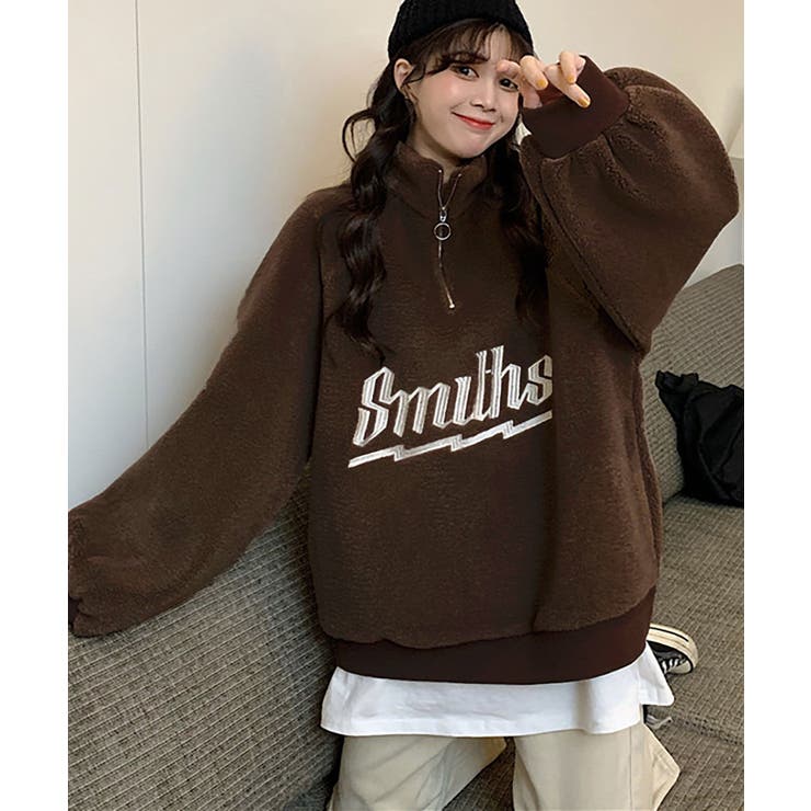 ハーフジップハイネックボアプルオーバー 大人可愛いボア カジュアルボア | SHUSHU | 詳細画像4 