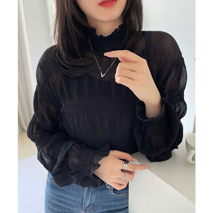 ハイネックシアーブラウス レディース トップス | SHUSHU | 詳細画像2 