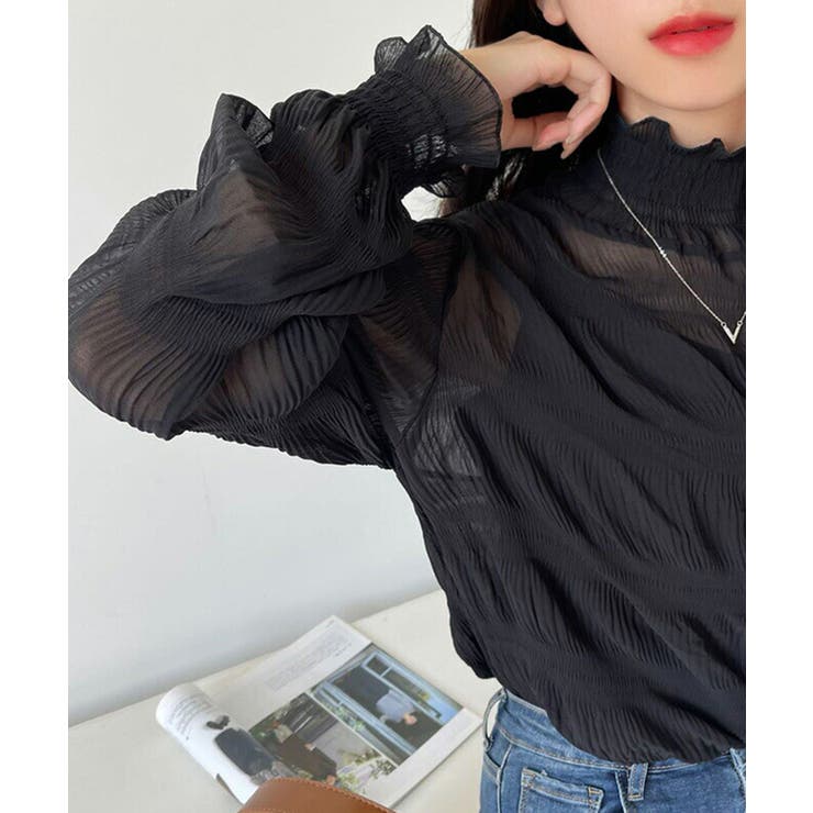 ハイネックシアーブラウス レディース トップス | SHUSHU | 詳細画像3 