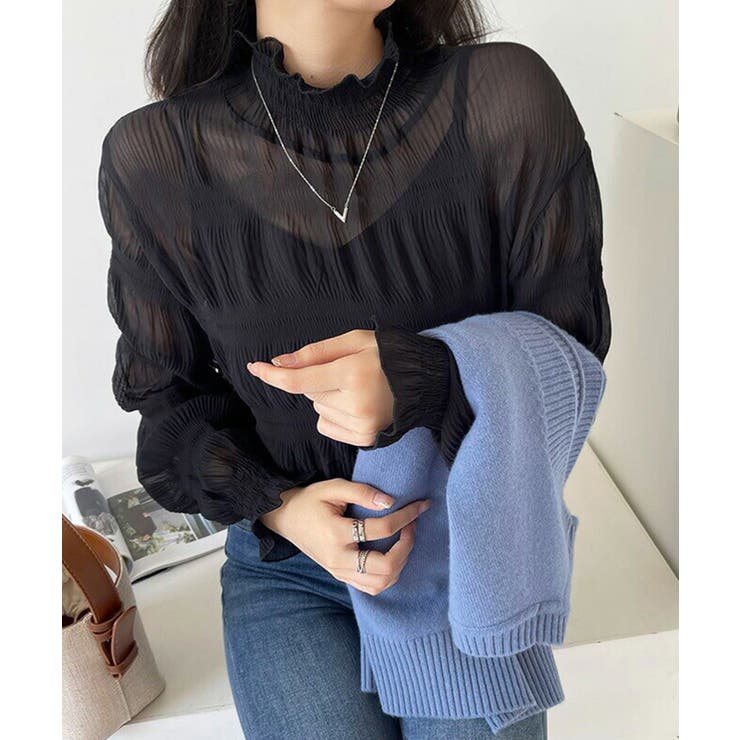 ハイネックシアーブラウス レディース トップス | SHUSHU | 詳細画像4 