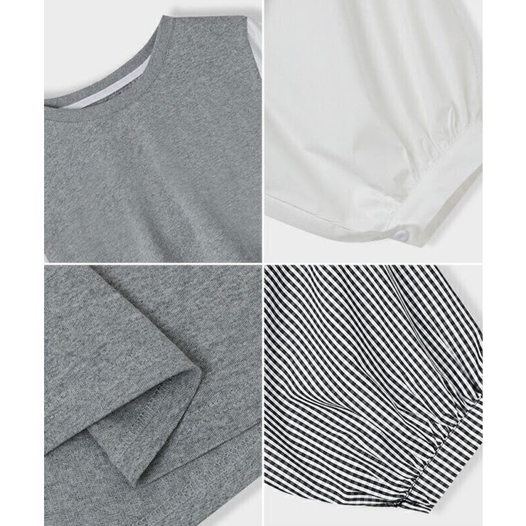 レディース 切替七分丈袖 Tシャツ | SHUSHU | 詳細画像12 