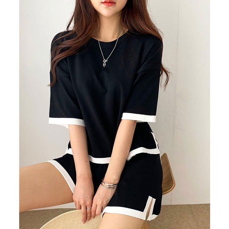 ブラック | サマーニットソーセットアップ レディース ルームウェア | SHUSHU