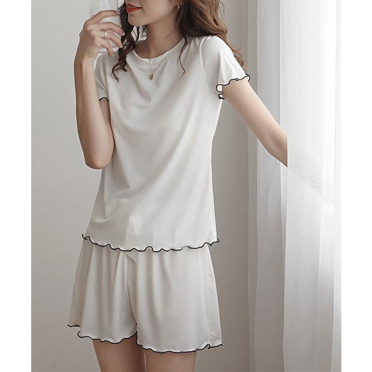 ホワイト | 上下セットアップルームウェア レディース トップス | SHUSHU