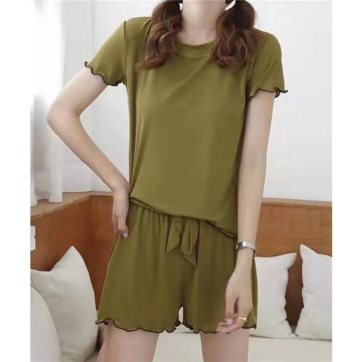 オリーブ | 上下セットアップルームウェア レディース トップス | SHUSHU