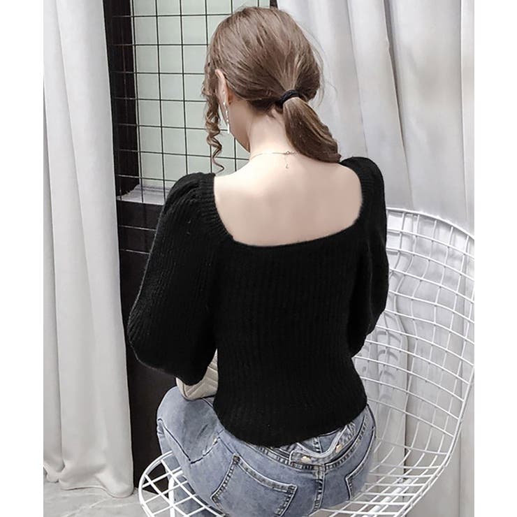 Uネックバルーンスリーブニット レディース トップス | SHUSHU | 詳細画像3 