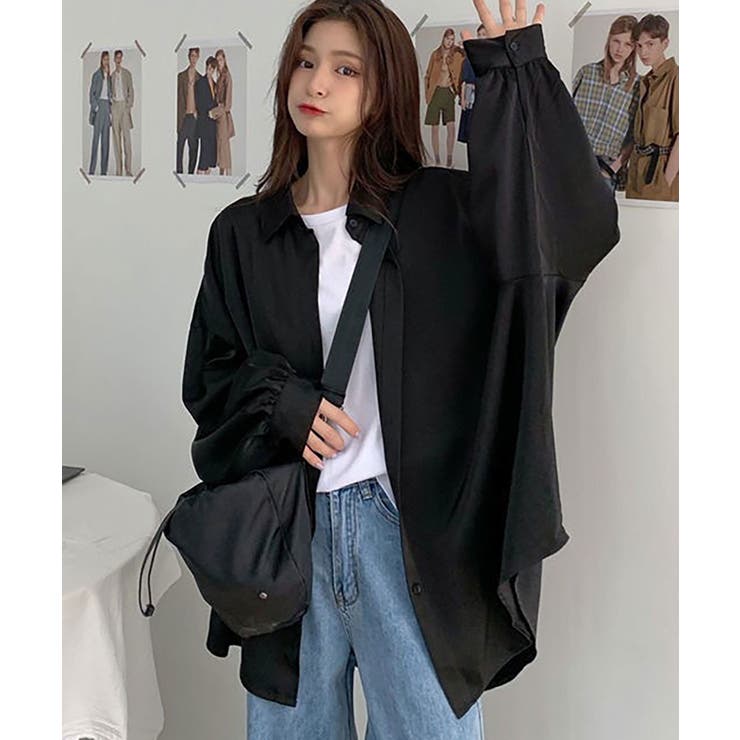 無地長袖ブラウス レディース トップス | SHUSHU | 詳細画像1 