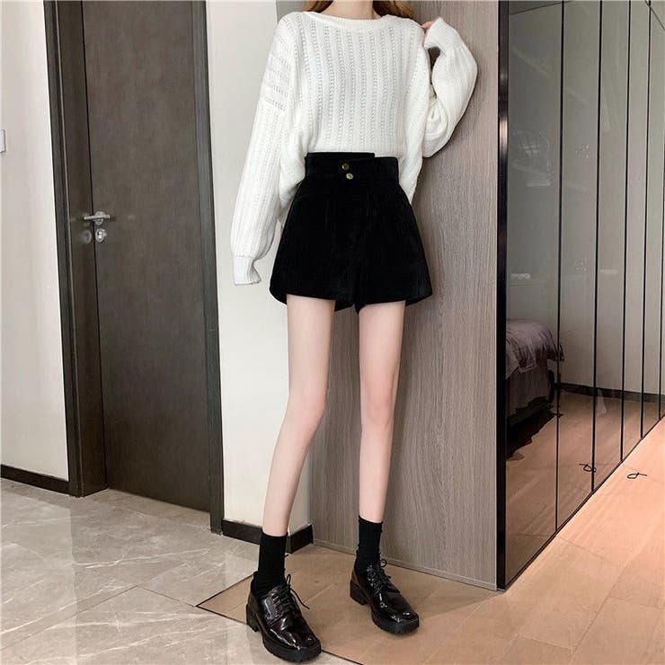 コーデュロイショートパンツ レディース 無地 | SHUSHU | 詳細画像3 