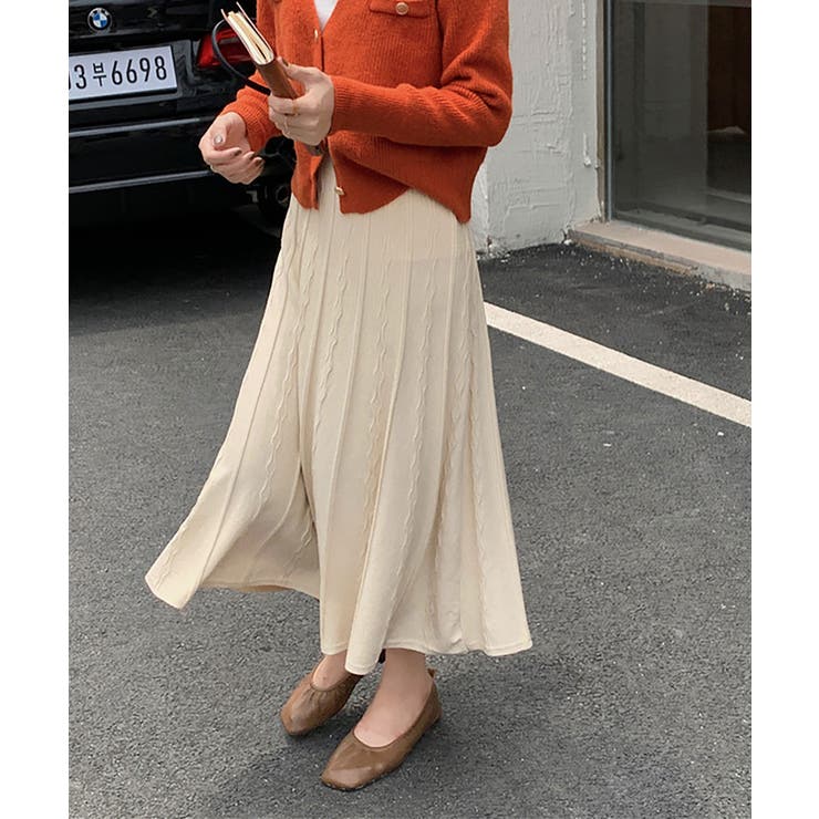 ケーブルフレアニットスカート レディース ボトムス | SHUSHU | 詳細画像3 