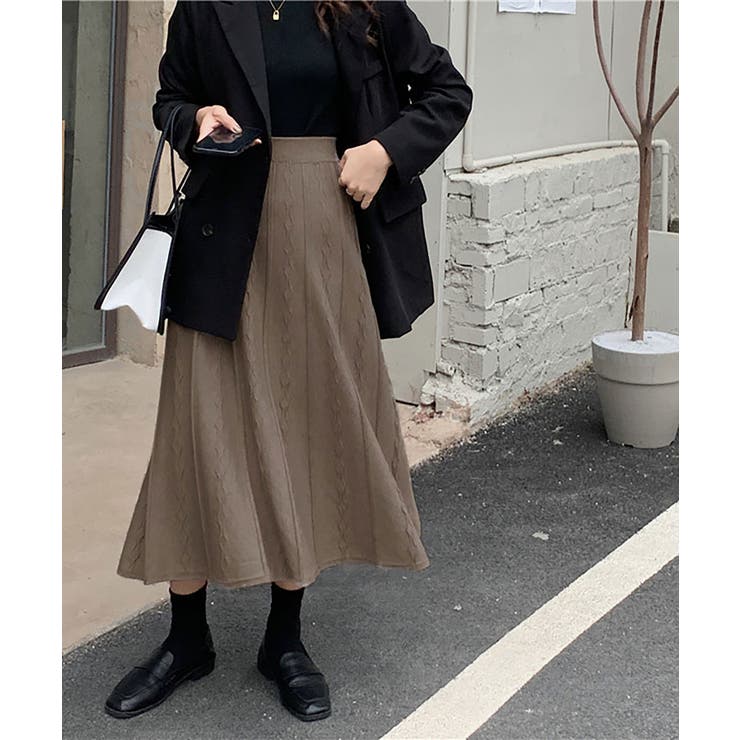 ケーブルフレアニットスカート レディース ボトムス | SHUSHU | 詳細画像4 