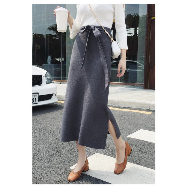 チャコール | シャギーニットスカート レディース ボトムス | SHUSHU