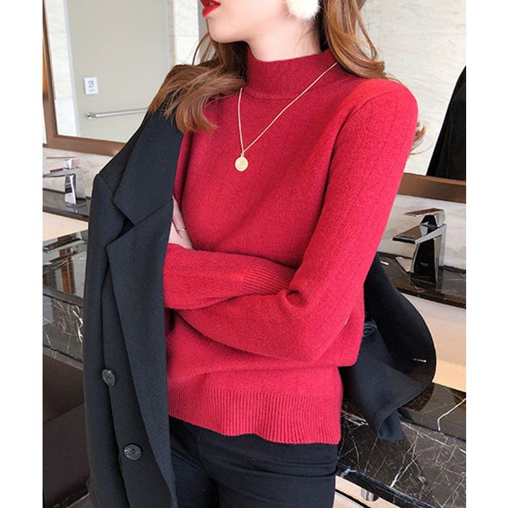 レッド | 裏シャギーニットトップス レディース トップス | SHUSHU