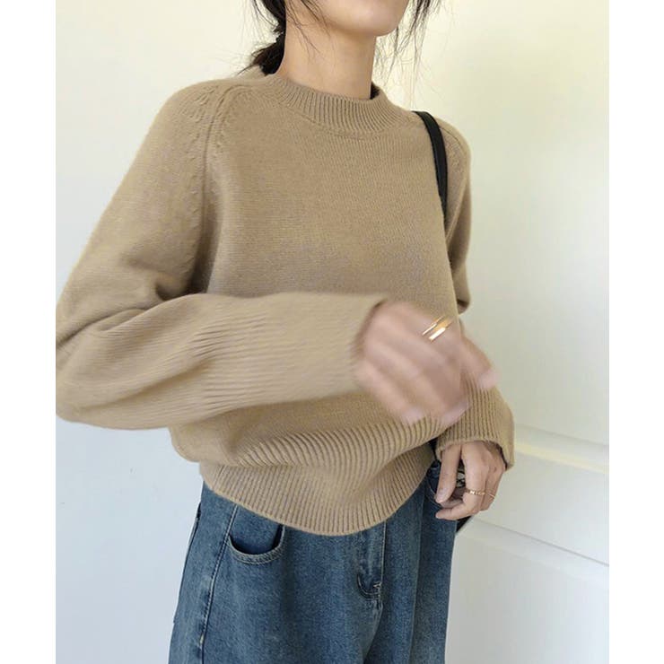 モックネックミドルゲージニット レディース トップス | SHUSHU | 詳細画像1 