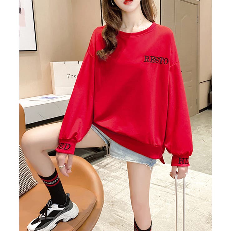 刺繍長袖カットソー レディース トップス | SHUSHU | 詳細画像1 