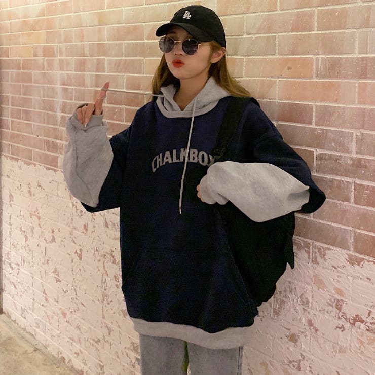 裏起毛フェイクレイヤードプルパーカー レディース トップス | SHUSHU | 詳細画像4 