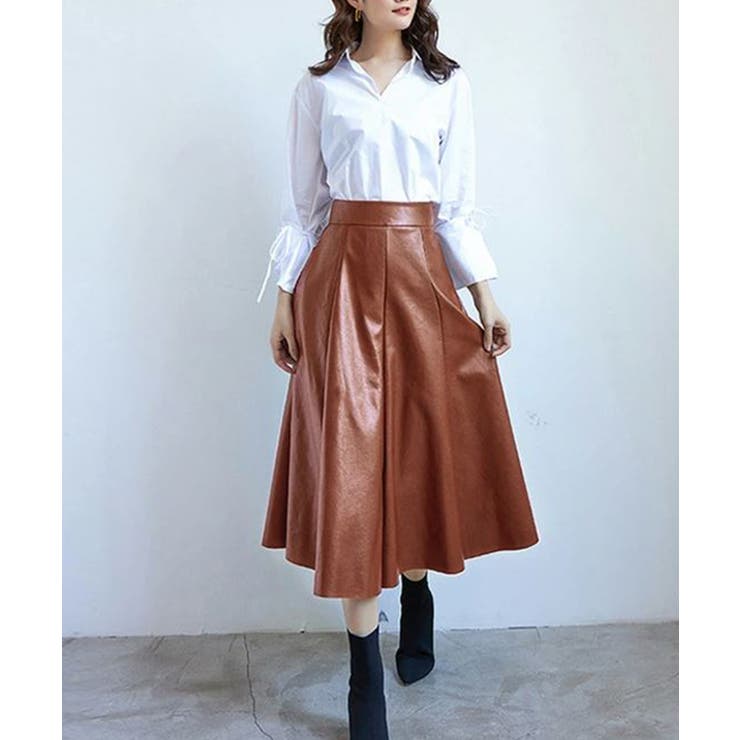 フェイクレザーロングスカート レディース ボトムス | SHUSHU | 詳細画像6 