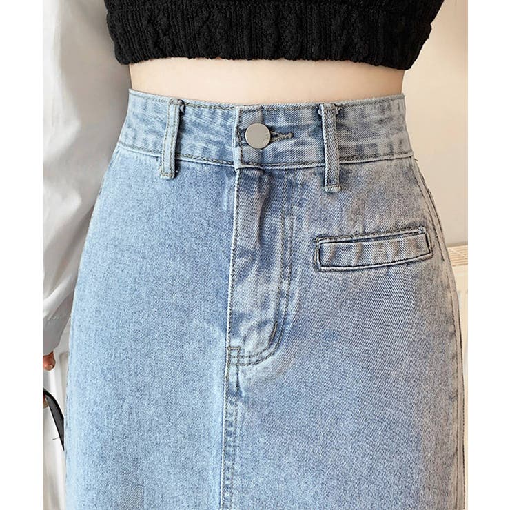 デニムスカート スリット入り ミモレ丈 | SHUSHU | 詳細画像7 