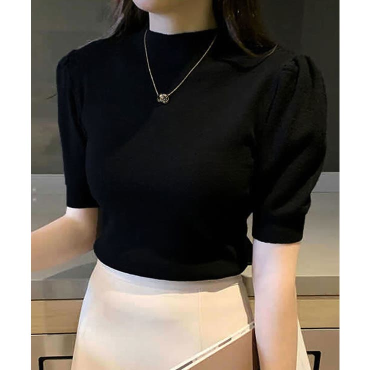 ブラック | サマーニット レディース 半袖 | SHUSHU