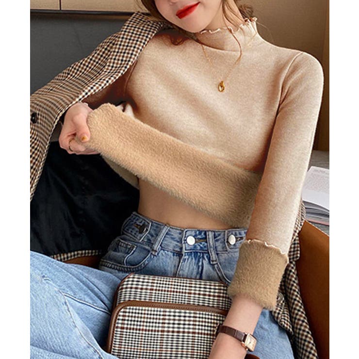 裏起毛ハイネック タイト ニット | SHUSHU | 詳細画像4 