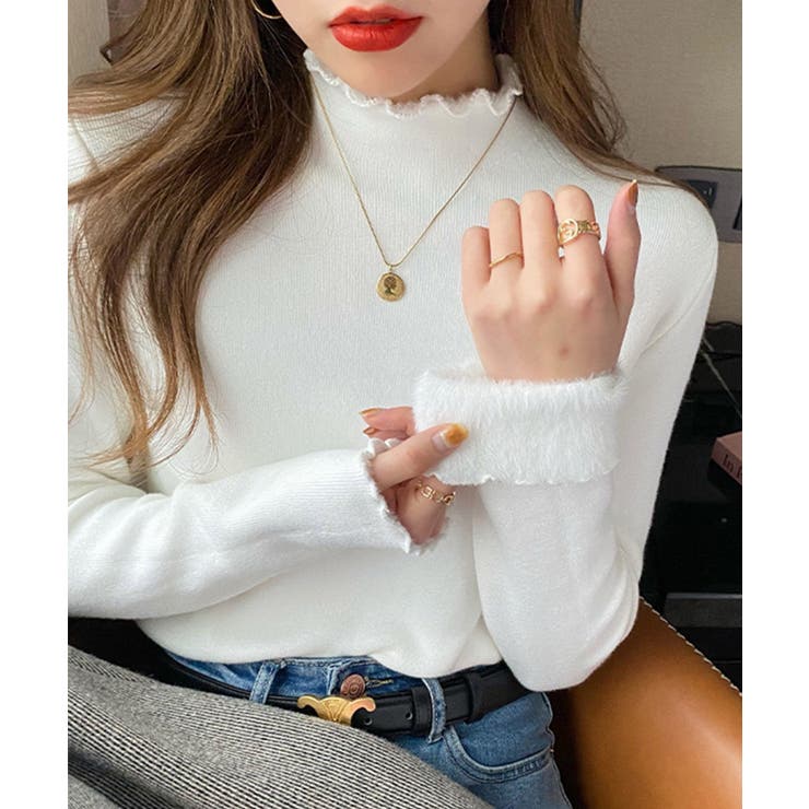 裏起毛ハイネック タイト ニット | SHUSHU | 詳細画像1 