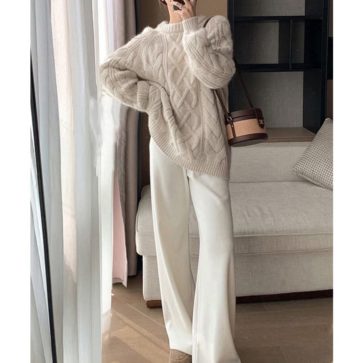 韓国風 ケーブル編み ニット | SHUSHU | 詳細画像5 