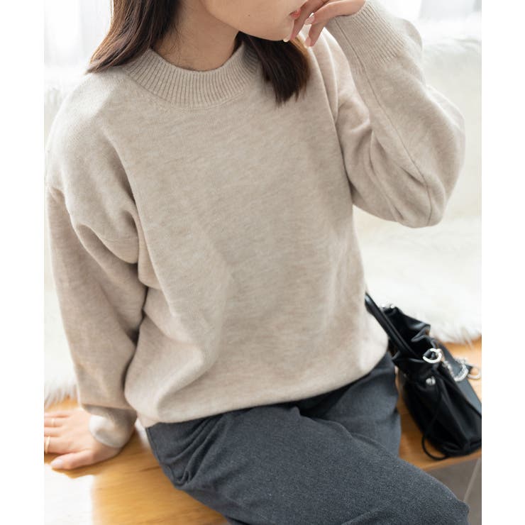 モカ | ミックスカラーオーバーニット レディース プルオーバー | SHUSHU